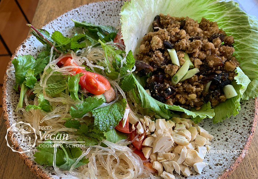 Tofu Larb with Herb and Noodle Salad 