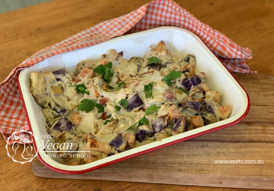 Vegetable Bake with Cauliflower Cheese Sauce